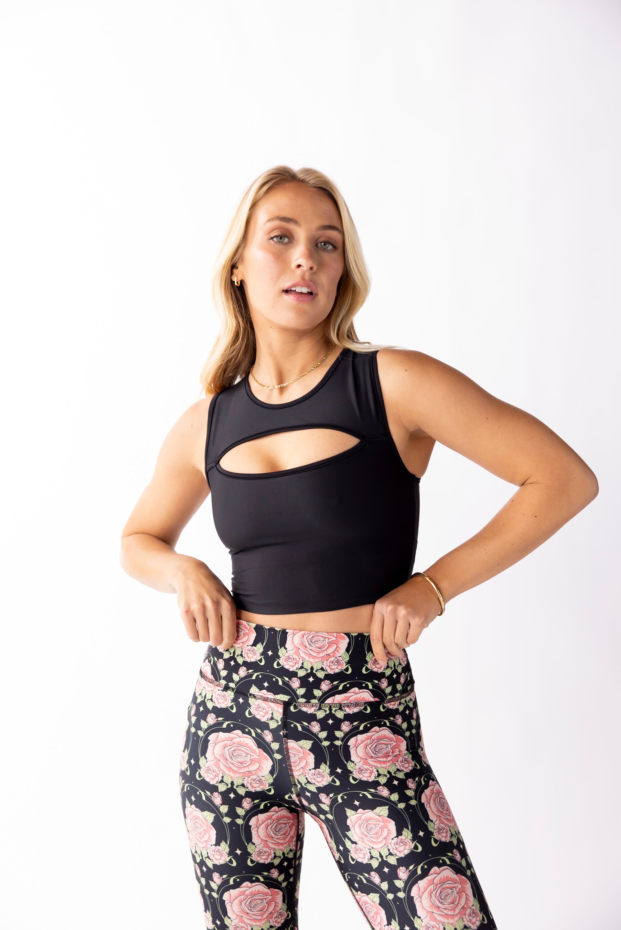 Black Open Heart Top
