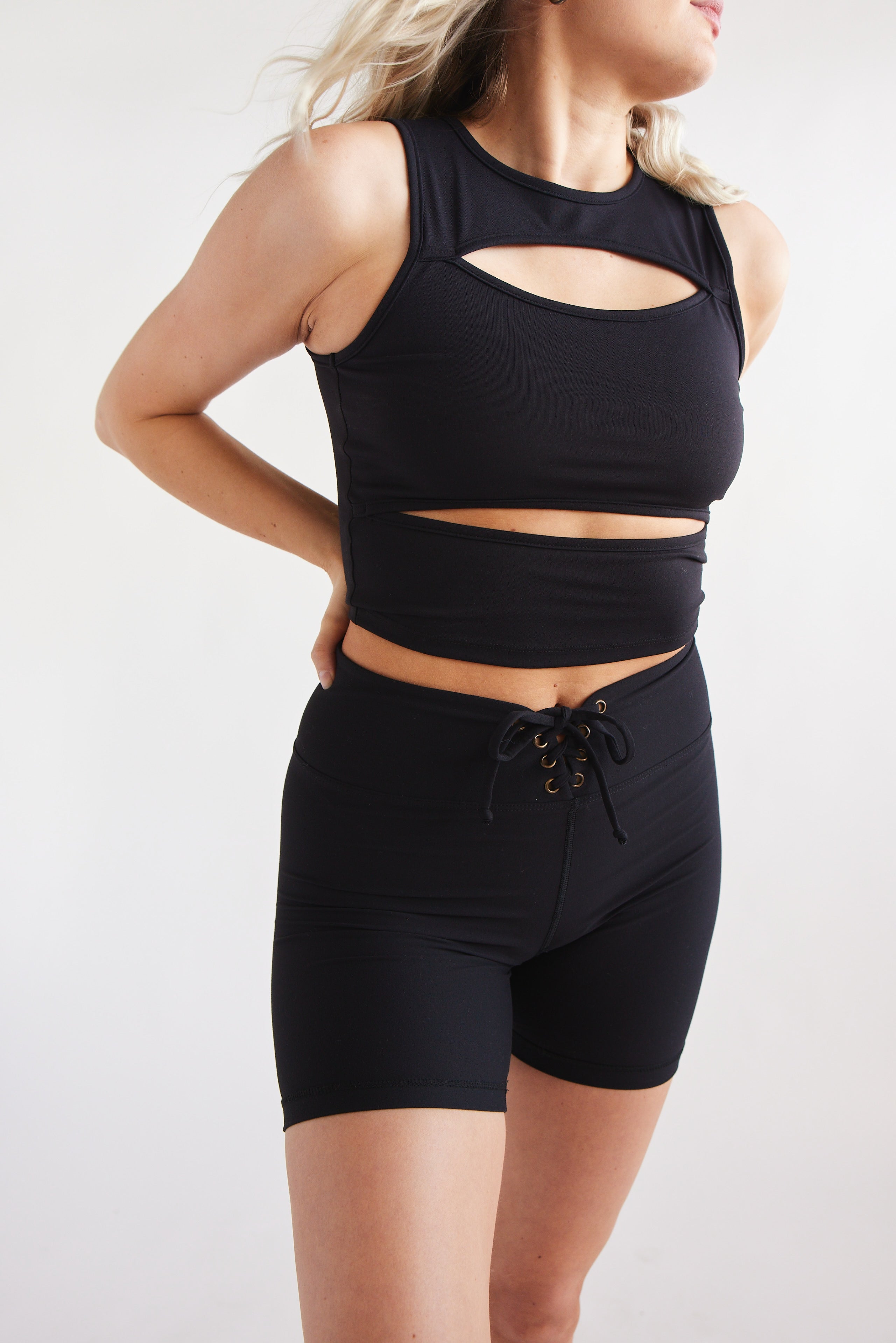 Black Cut Away Top