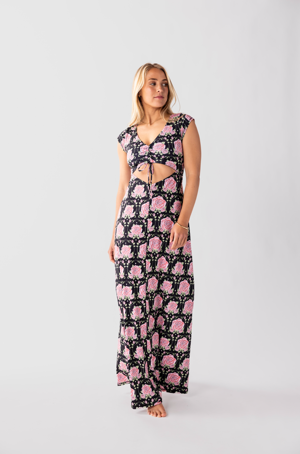 Midnight Rose Rockstar Maxi Dress
