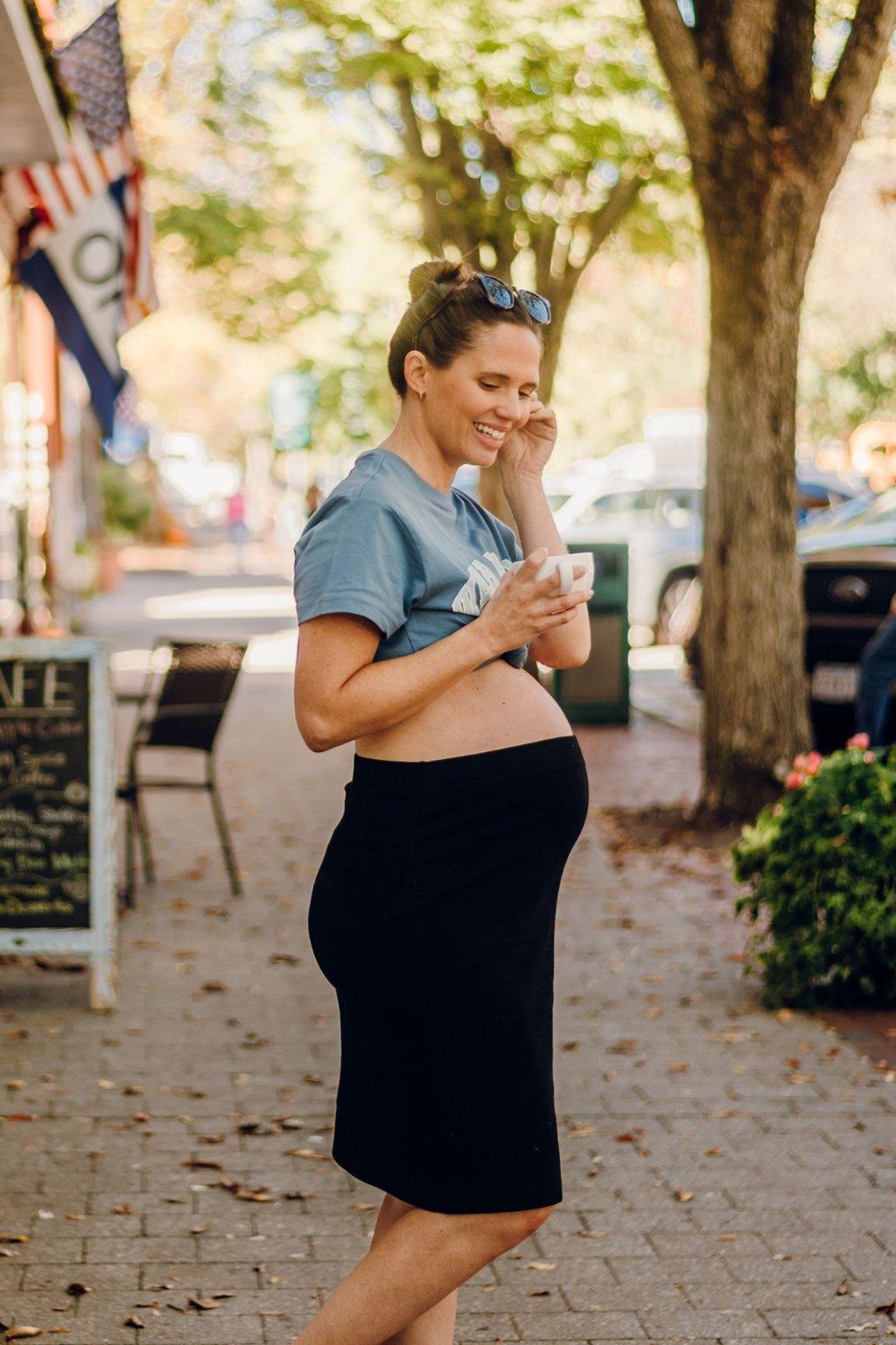 Black Women's Maternity Skirt